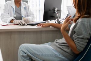 person calling doctor worried home